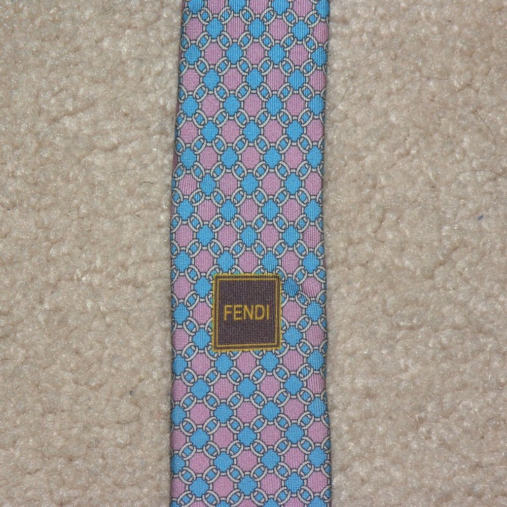Fendi Recent Bit Pattern Classic Width Silk Tie - image 7